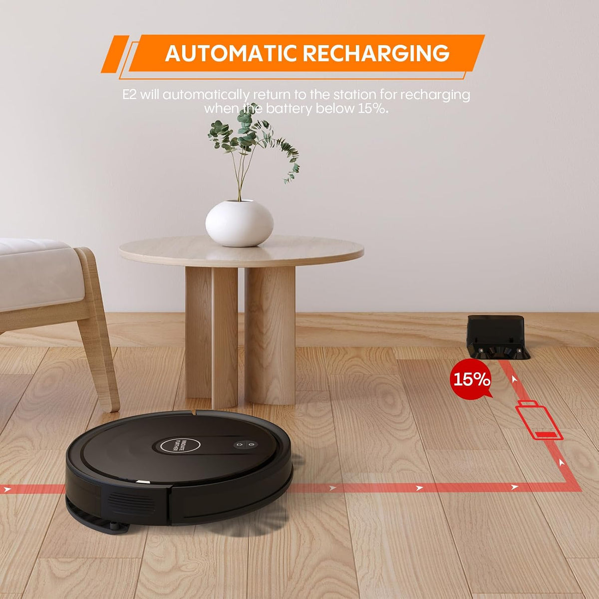 Robot Vacuum and Mop Combo, 5000Pa Robotic Vacuum Cleaner with Mopping, with Self-Charging, 3-In-1 Intelligent Navigation Robot Vacuum, Alexa/App Control, Ideal for Pet Hair, Floors and Carpet, Quiet
