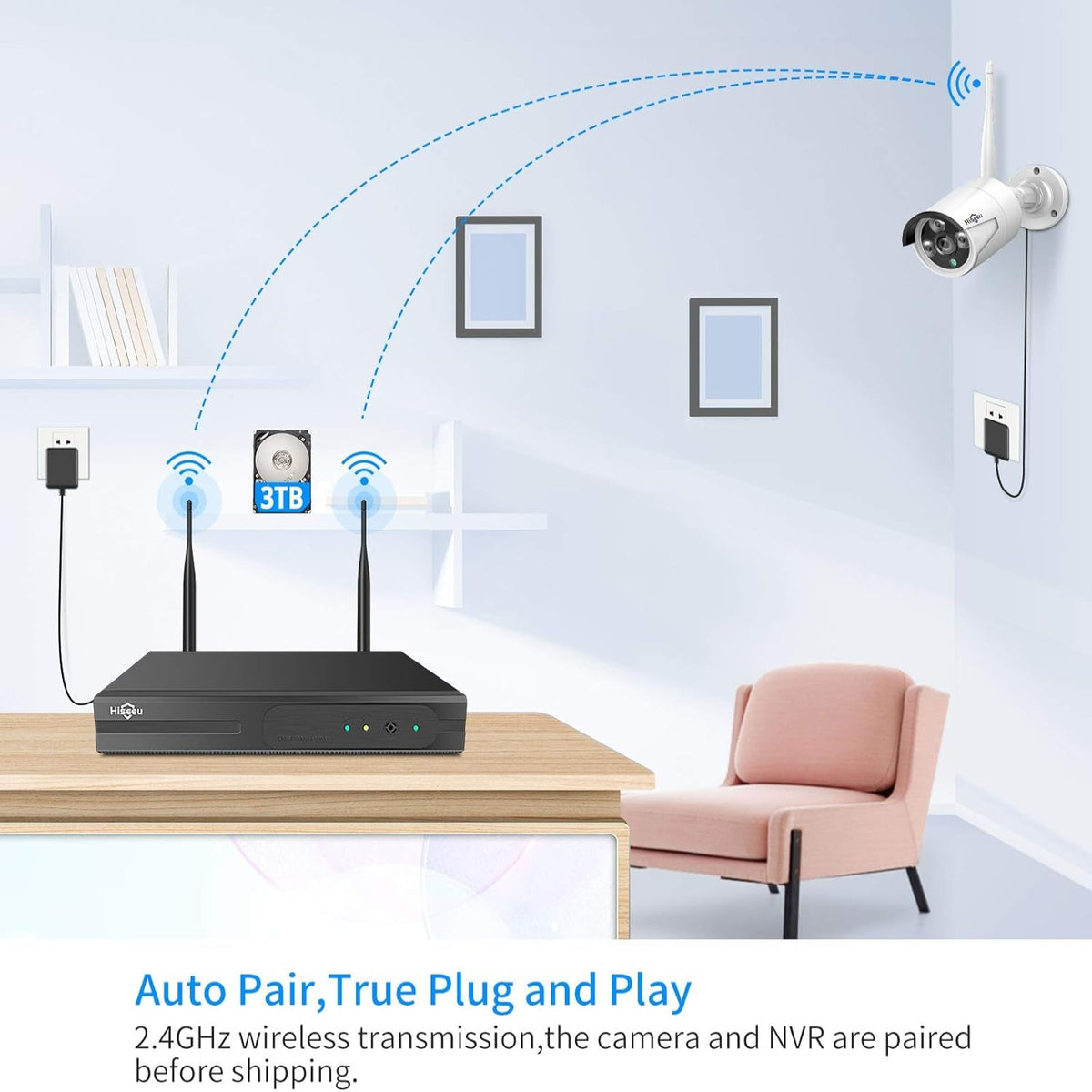 5MP Home Security Camera System Outdoor, 2.4G/5G Wireless Wifi Pro — product view 2