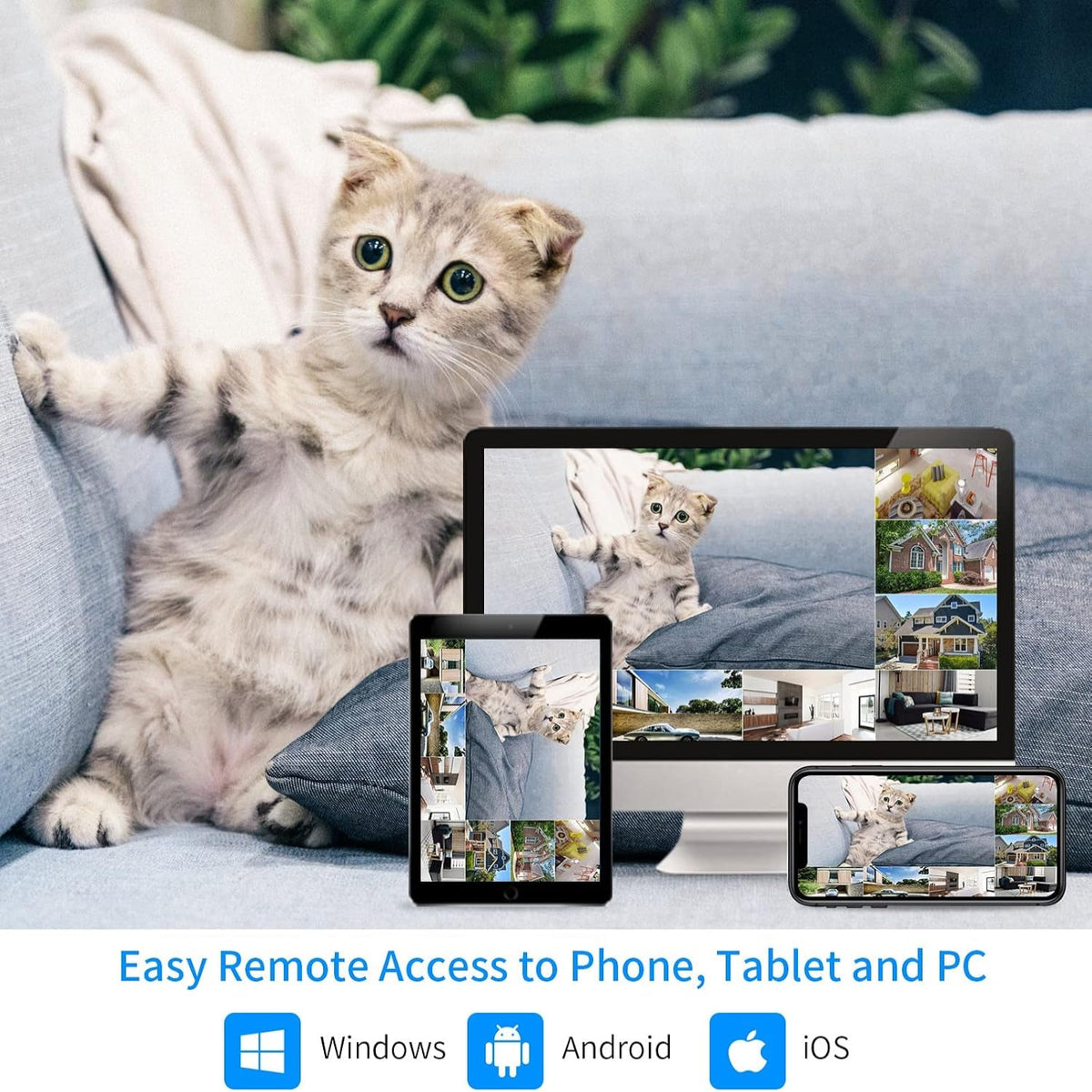 5MP Home Security Camera System Outdoor, 2.4G/5G Wireless Wifi Pro — product view 6