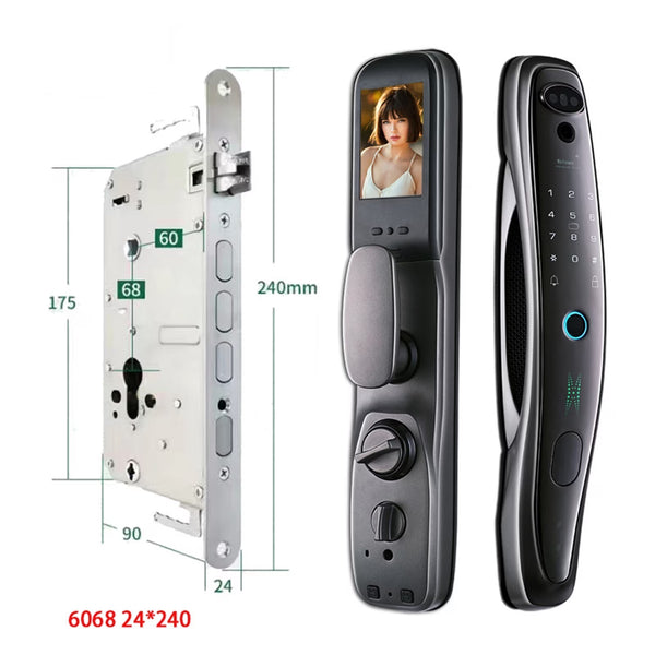 Smart Door Lock Built for Security, 3D Face Recognition, Fingerprint Scanner, Six Unlock Methods