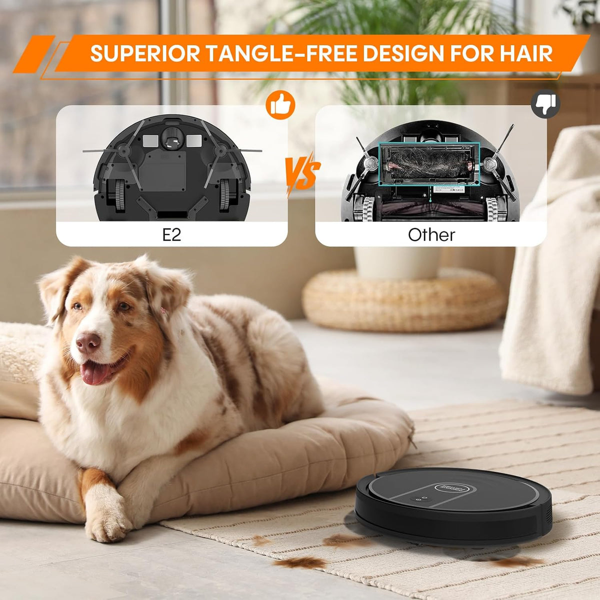 Robot Vacuum and Mop Combo, 5000Pa Robotic Vacuum Cleaner with Mopping, with Self-Charging, 3-In-1 Intelligent Navigation Robot Vacuum, Alexa/App Control, Ideal for Pet Hair, Floors and Carpet, Quiet