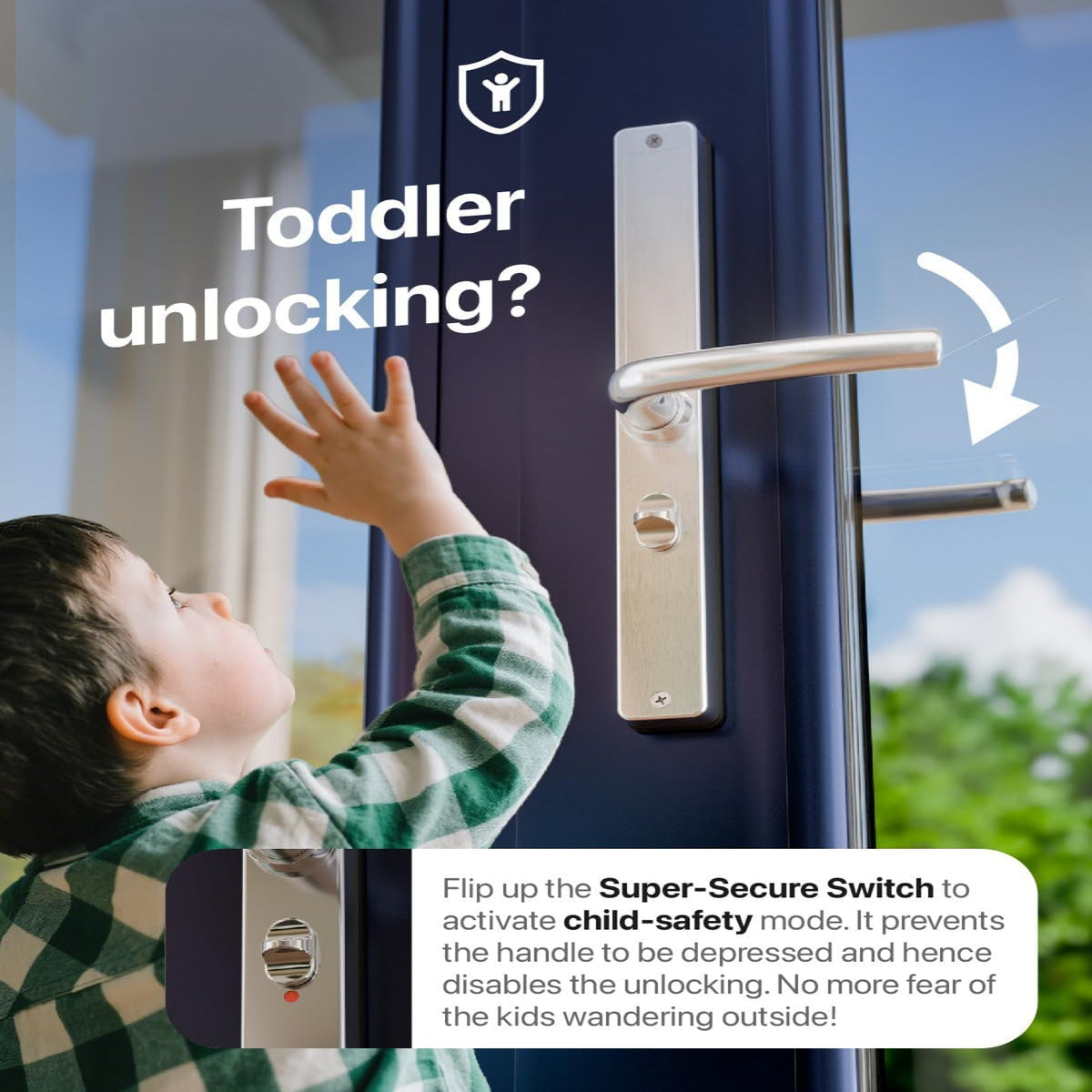 Electronic Smart Door Lock Fingerprint Door Lock with Keypad，Smart Lock for Front Door Children Proof IC Card, App Control & Mechanical Key (Frosted Silver, OSP) — product view 5