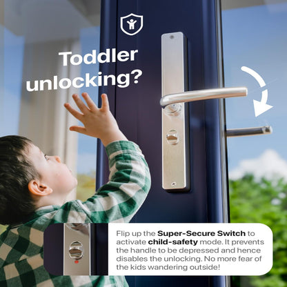 Electronic Smart Door Lock Fingerprint Door Lock with Keypad，Smart Lock for Front Door Children Proof IC Card, App Control & Mechanical Key (Frosted Silver, OSP) — product view 5
