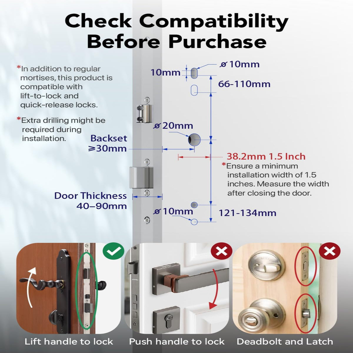 Electronic Smart Door Lock Fingerprint Door Lock with Keypad，Smart Lock for Front Door Children Proof IC Card, App Control & Mechanical Key (Frosted Silver, OSP) — product view 7