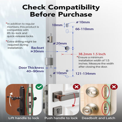 Electronic Smart Door Lock Fingerprint Door Lock with Keypad，Smart Lock for Front Door Children Proof IC Card, App Control & Mechanical Key (Frosted Silver, OSP) — product view 7