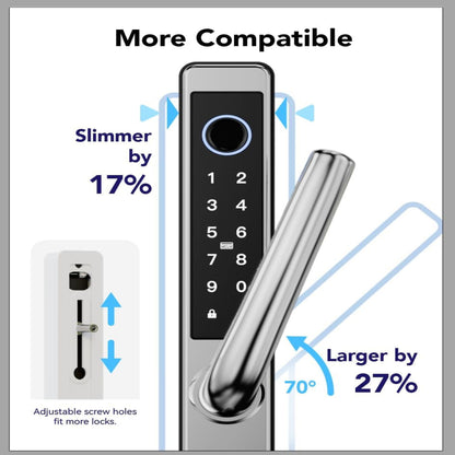 Electronic Smart Door Lock Fingerprint Door Lock with Keypad，Smart Lock for Front Door Children Proof IC Card, App Control & Mechanical Key (Frosted Silver, OSP) — product view 8