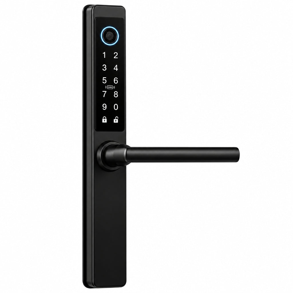 Electronic Smart Door Lock Fingerprint Door Lock with Keypad，Smart Lock for Front Door Children Proof IC Card, App Control & Mechanical Key
