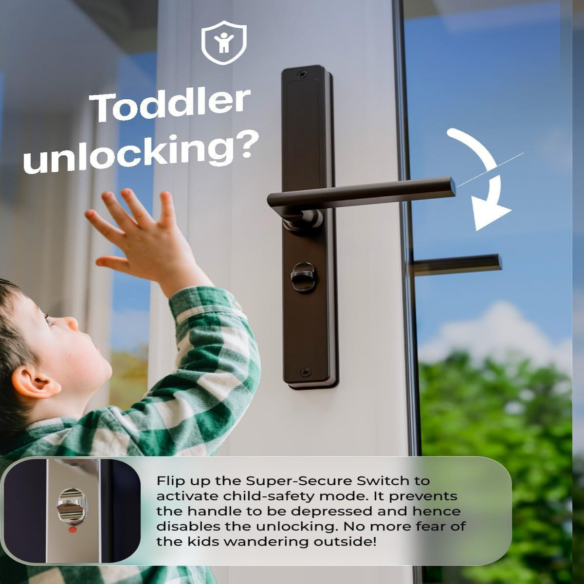 Electronic Smart Door Lock Fingerprint Door Lock with Keypad，Smart Lock for Front Door Children Proof IC Card, App Control & Mechanical Key — product view 3