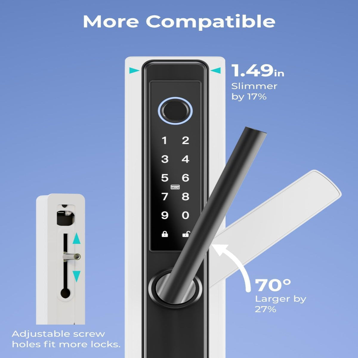 Electronic Smart Door Lock Fingerprint Door Lock with Keypad，Smart Lock for Front Door Children Proof IC Card, App Control & Mechanical Key — product view 8