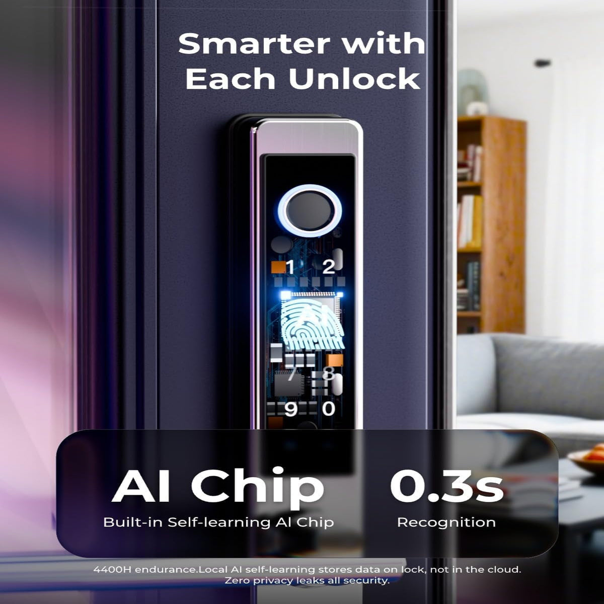 Electronic Smart Door Lock Fingerprint Door Lock with Keypad，Smart Lock for Front Door Children Proof IC Card, App Control & Mechanical Key — product view 9