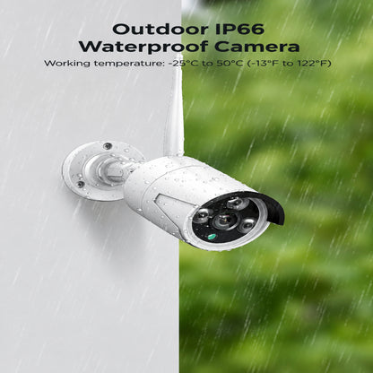 Home Security System, 24/7 Recording 5MP Wired Plug-In Powered Outdoor Bullet Cameras, 2.4G/5G Wifi Pro, 4K NVR with 12" LCD Monitor, 3TB HDD, Night Vision, IP65 — product view 9
