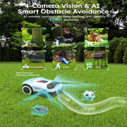 Robot Lawn Mower Full Band Rtk+4-Eye Vision Robotic Lawnmower, Automatic Mapping, 20 Multi-Zone Management, Accurate Obstacle Avoidance, Intelligent Path Planning- No Wire Mower, 0.22 Acre — product view 4
